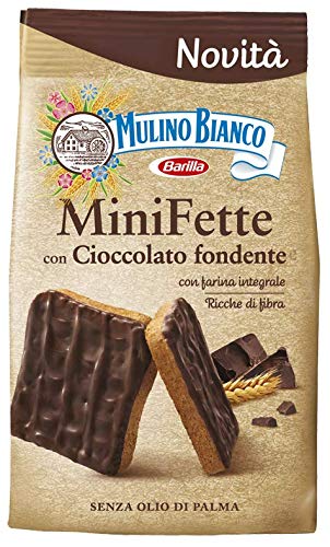 Mulino Bianco Mini Fette Integrali con Cioccolato Fondente, per una Colazione Ricca di Gusto - 110 g