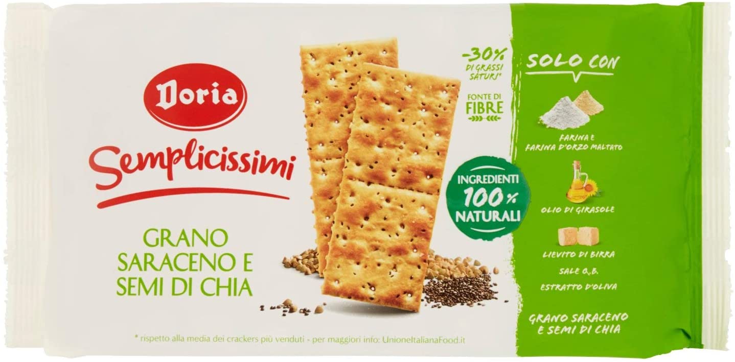 Doria Semplicissimi Crackers Grano Saraceno e Semi di Chia - 245 G