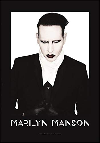Heart Rock Bandiera Originale Marilyn Manson Proper, Tessuto, Multicolore, 110x75x0.1 cm