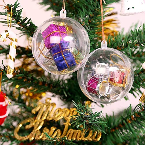 Palla di plastica Acrilico trasparente Fillable palla ornamento di plastica Palla di Natale Ornamentale Set 20 PCS