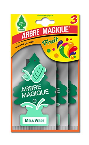 Tavola 102701 Arbre Magique Deodorante Auto, Profumo Tris Mela, Verde/Verdino/Bianco, Set di 3