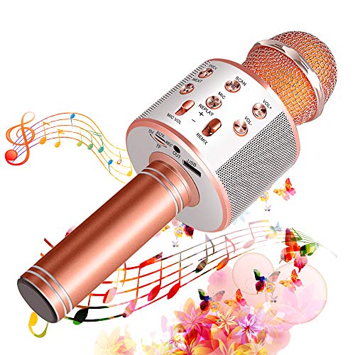 SunTop Microfono Karaoke Bluetooth, Bluetooth Altoparlante, Microfono Wireless, Bluetooth Karaoke Player, AUX wireless Karaoke per PC, laptop, iPhone, iPad, smartphone Android
