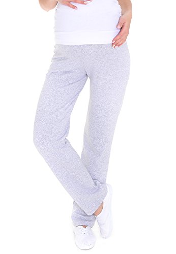 Mija – Pantaloni da gravidanza/yoga, con extra spazio per la pancia, 3010 grigio chiaro W36