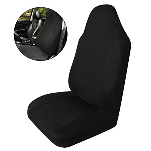 Coprisedili singoli WINOMO Carrozzeria universale auto coperchio Protezione antisdrucciolevole del sedile anteriore (nero)