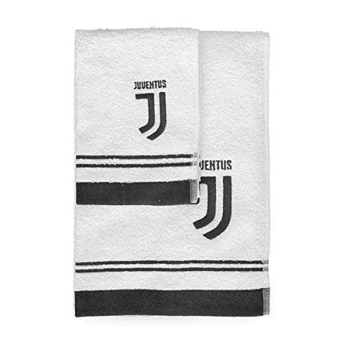 Juventus Set Bagno Nuovo Logo, Cotone, Bianco/Nero, Taglia Unica