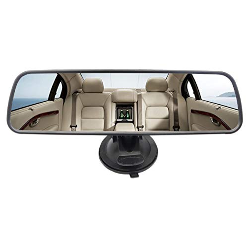 Heart Horse - Specchietto retrovisore per auto, antiriflesso, piatto, visione grandangolare, universale, trasparente, bordo interno nero, vetro blu