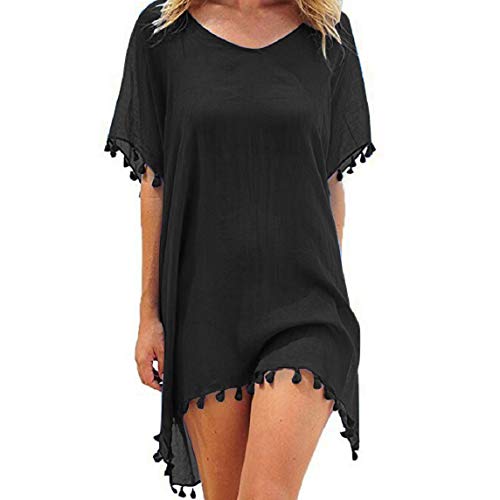 Voqeen Copricostume Donna Costume da Bagno Donna Abito Spiaggia Costumi da Bagno Donna Nappa Sexy Bikini Cover Up Camicetta Boemo Chiffon Costume da Bagno Abito Copricostume Mare Tunica Top