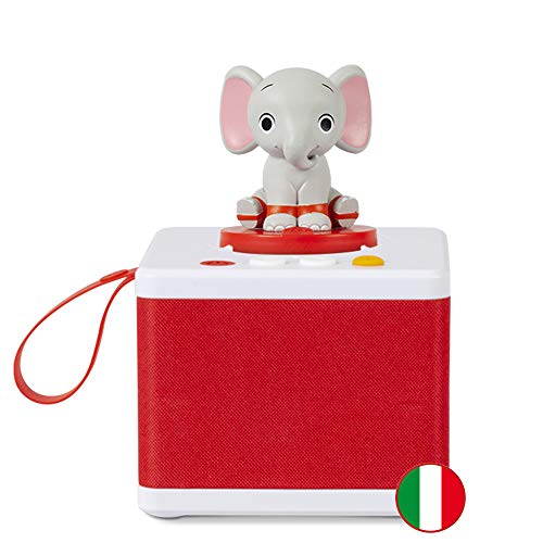 FABA- Raccontastorie Bianco – Cassa Audio con Personaggio Sonoro Ele l’Elefante, FBC10001, Colore Accessori