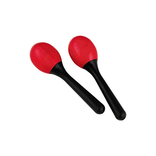 Nino Percussion NINO569R - Coppia di maracas in ABS, colore rosso