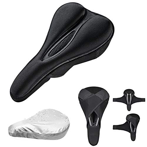 auvstar Coprisella in Gel per Bicicletta,Ventilazione Cava Unica,con Imbottitura Morbida e Comoda, Bici Morbida Professionale per Ciclismo da Strada,Montagna o Spinning,(Nero)