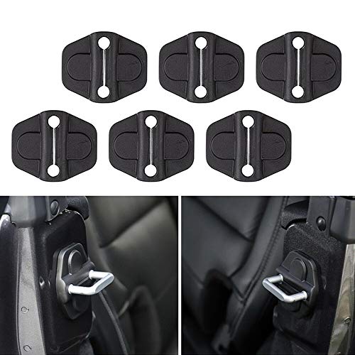 HKPKYK 6Pcs Coperchi protettivi con Fibbia per Serratura della Porta Coperchio Decorativo Nero Fibbia a Prova di ruggine Modificata, per Jeep Wrangler JL 2018-2019