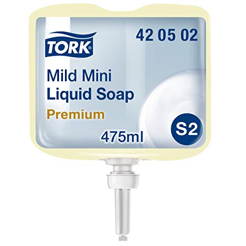 Tork 420502 Sapone liquido delicato Mini Premium, compatibile con sistema S2, idratante e liporestitutivo, 1 x 475 ml (475 dosi), colore bianco (perlaceo)