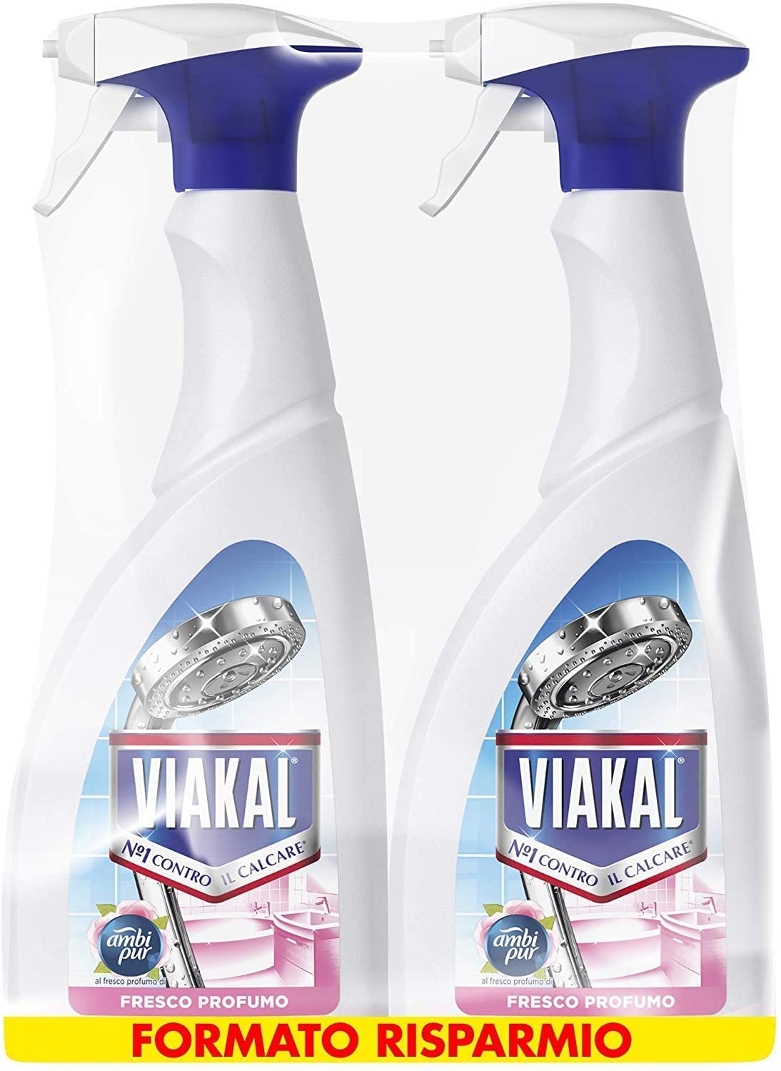 Viakal Detersivo Anticalcare Spray Fresco Profumo, Maxi Formato 2 Pezzi da 700 ml