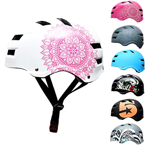 SkullCap® BMX & Casco per Skater Casco - Bicicletta & Monopattino Elettrico, Design: Mandala, Taglia: M (55-58 cm)