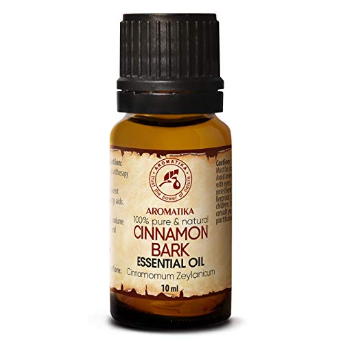 Olio Essenziale di Cannella 10ml - Cinnamomum Zeylanicum - India - 100% Puro & Naturale - Relax - Profumi per la Casa - Ideale per Diffusori - Aromaterapia - Massaggio - Lampade Aromatiche