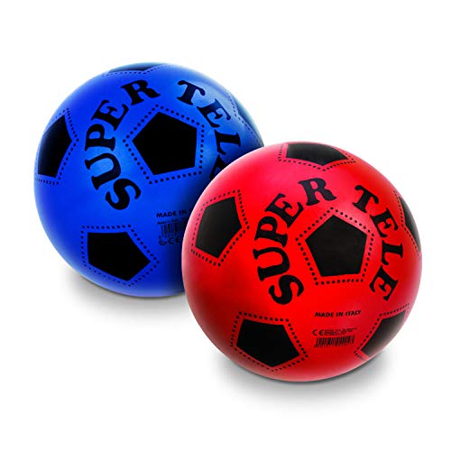 Mondo Toys  - Pallone da Calcio  SUPERTELE  -  per bambina/bambino - colore rosso/bianco/giallo/blu - 04204
