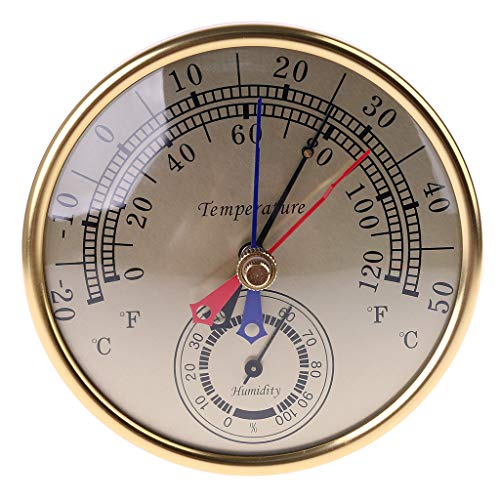 Siwetg - Termometro da parete con igrometro, analogico, per temperatura e umidità, con termometro massimo e minimo