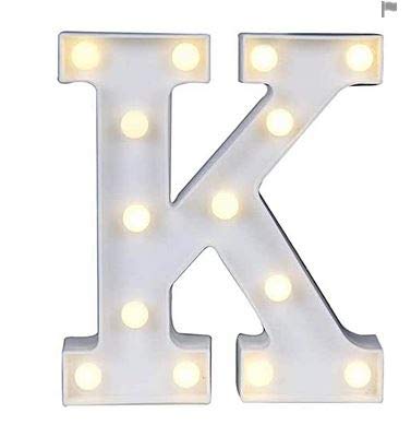 Yuna Lettere Luminose LED Lettere Decorative a LED Lettere dell'alfabeto Bianco (K)