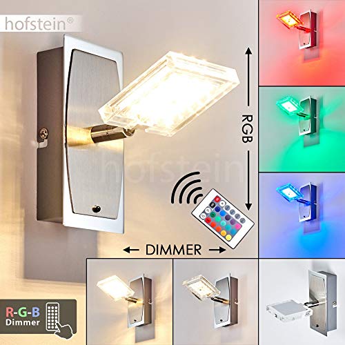 Applique da Parete Design Moderno ed Elegante per Soggiorno- Luce LED Bianca Calda e Funzione Cambia Colore Con Telecomando- Faretto Orientabile e Girevole Ideale per Camera da Letto