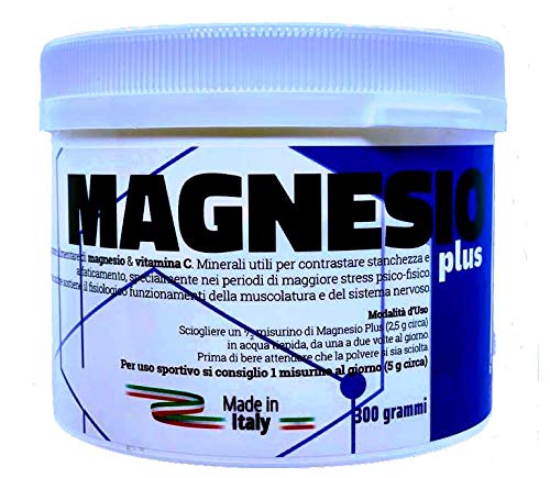 MAGNESIO Plus, Integratore di Magnesio | Vitamina C | 300 Grammi | Solubile | Senza Aggiunta Di Zuccheri |Acido Citrico | Vegano SENZA METALLI PESANTI