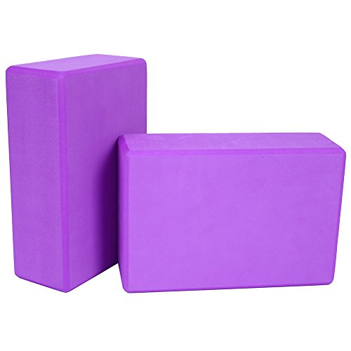 Kottle 2 Pack Yoga blocchi ad alta densità EVA Foam blocchi Yoga Pilates elastico strumento di esercizio (Viola)