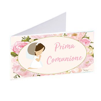 Gicaprice 50 BIGLIETTINI BOMBONIERA Comunione Femminili Personalizzati.