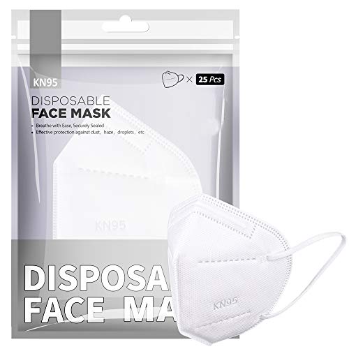 [20 PCS] Maschera facciale FFP2 / KN95, maschera FFP2 protettiva a 5 strati Certificata CE Alta capacità di filtrazione Taglia M / L Bianco