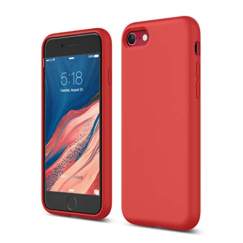 Elago Silicone Liquido Custodia Cover Compatibile con iPhone SE 2020, Compatibile con iPhone 8 e Compatibile con iPhone 7 – Protezione Full Body con Struttura a Tre Strati (Rosso)
