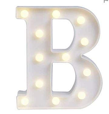 Yuna Lettere Luminose LED Lettere Decorative a LED Lettere dell'alfabeto Bianco (B)