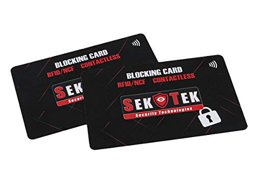 SekTek ST3562 Carta di Blocco RFID NFC Schermata Protezione Per Carta di Credito Contactless e Scudo Contro Furti D'identità e Dati Personali - 2 Pezzi
