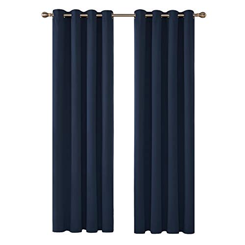 Deconovo Tende Oscuranti Termiche Isolanti Moderne per Camera da Letto 140x210cm Blu Navy 2 Pannelli