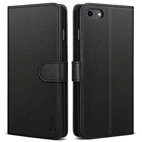 Vakoo Serie Wallet Custodia Cover per iPhone 7, Cover per iPhone 8, Cover per iPhone SE 2020, Nero