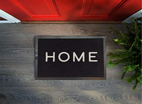 Floorcover Zerbino antiscivolo – Tappetino per porta & zerbino in tonalità di grigio rimane lo sporco fuori e la casa pulita (40 x 60 cm), Black home., 40 x 60 cm