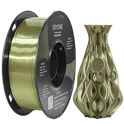 Eryone Ultra Silk PLA,1.75mm PLA Filament,3D Printing Filament PLA for 3D Printer and 3D Pen, 1kg 1 Roll,Bronze