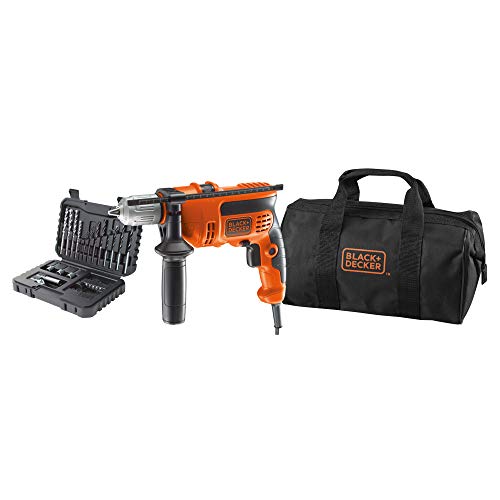 BLACK+DECKER KR714S32-QS Trapano a Percussione con Set di 32 Accessori, Borsa Multiuso, 710 W