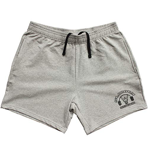 Alivebody - Pantaloncini sportivi da body-building, da uomo, lunghezza gamba interna 12,7 cm, con tasca, in cotone grigio. Medium