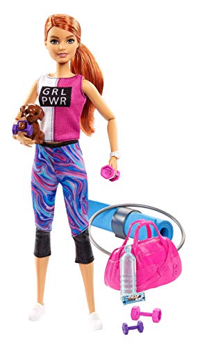 Barbie- Wellness Playset Sport con Bambola e Accessori Giocattolo per Bambini 3+ Anni, Multicolore, GJG57