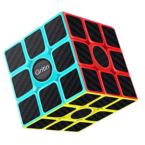 Gritin Cubo Magico, 3x3 Smooth Velocit Cubo Puzzle e Tornitura Facile, Super Resistente con Vivido Cubo Colorato per Gioco di Allenamento Mentale o Idea Regalo per Feste