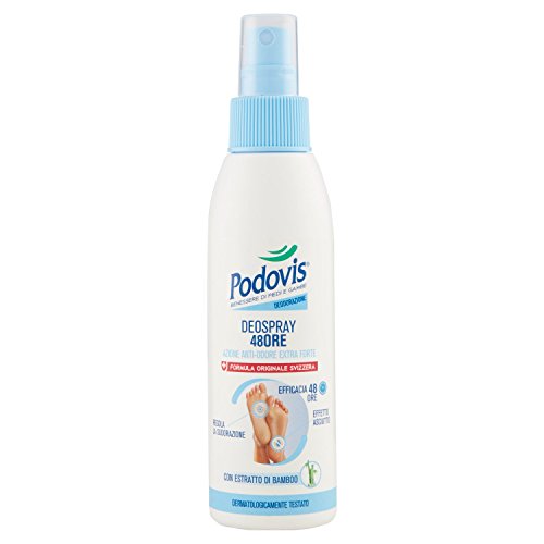 Podovis Deospray, 48 ore, Azione Antiodore Extra-Forte, con Ingredienti Naturali, Effetto Asciutto e Idratante, 100 ml