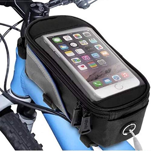 Patabit Kit Borsello Portatelefono con Due luci Bici | Porta Cellulare da Bici Moto | Porta Telefono Cellulare 5.5 Pollici O Inferiori per Bicicletta con Supporto Smartphone E Due luci Bicicletta