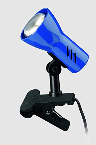 Briloner Leuchten - Lampada a morsetto girevole e orientabile, con interruttore a filo, 40 W, in metallo, colore: blu