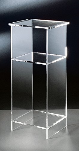 Design tavolino per telefono in vetro acrilico di alta qualità, transparente, 33 x 31 cm, A 73 cm, spessore vetro acrilico 10 mm
