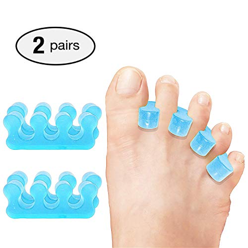 2 Paia gel Toe Separatore, barelle in gel per dita del piede sovrapposte, sollievo borsite, punta a martello e altro, alleviare rapidamente il dolore dopo lo yoga e le attività sportive