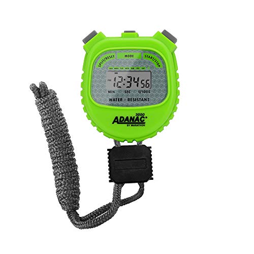 Marathon ADANAC 3000 Cronometro digitale, resistente all'acqua, batteria inclusa (verde fosforo)