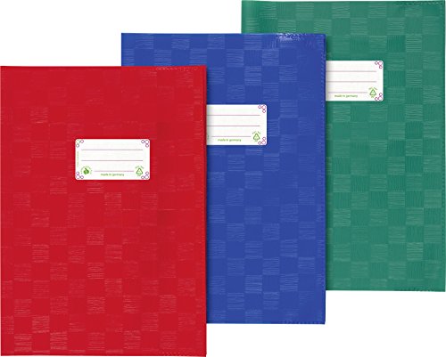 Baier & Schneider – Copertina per libri e quaderni, formato A4, 22,2 x 31,1 cm, colori assortiti rosso, verde, blu