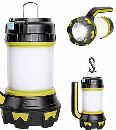 LCOZX Lampada da Campeggio Ricaricabile Torcia a LED da 1200 Lumen con 4000 mAh Power Bank e 6 Modalità Lampada da Tenda per Esterni Impermeabile per Campeggio Escursionismo Pesca Emergenza