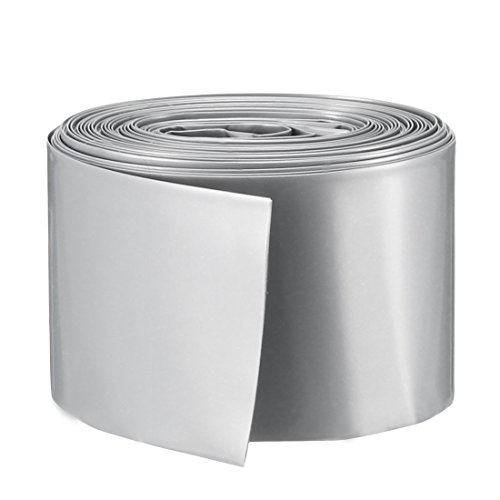 Sourcingmap, tubo termorestringente in PVC da 29,5 mm per 1 x 18650, 29.5mm-16.4 Ft, grigio