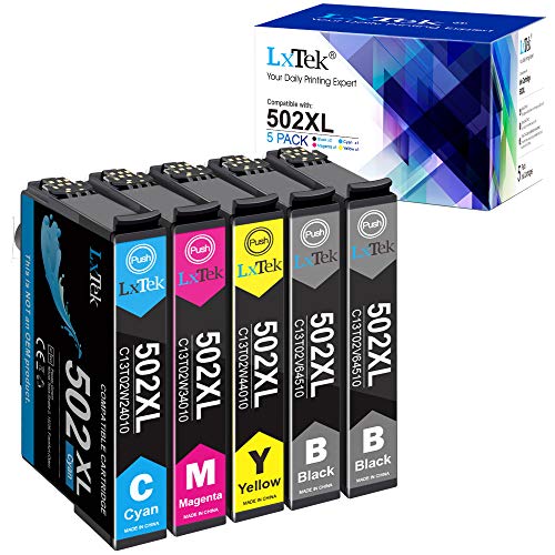 LxTek 502XL Cartucce d'inchiostro Compatibili per Epson 502 502 XL per Epson Workforce WF-2860 WF-2860DWF WF-2865 WF-2865DWF, Expression Home XP-5105 XP5105 XP-5100 XP5100 (5 Pezzi)