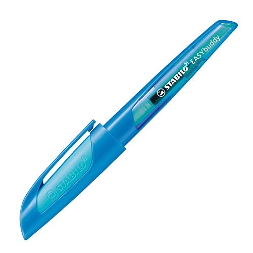 Penna Stilografica Ergonomica per bambini - STABILO EASYbuddy in Blu/Azzurro - Punta Standard - Cartuccia Blu inclusa