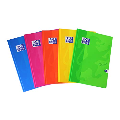 Oxford Touch - Quaderni con copertina rigida, 192 pagine, 5 pezzi, colori assortiti Pacco da 5 A4